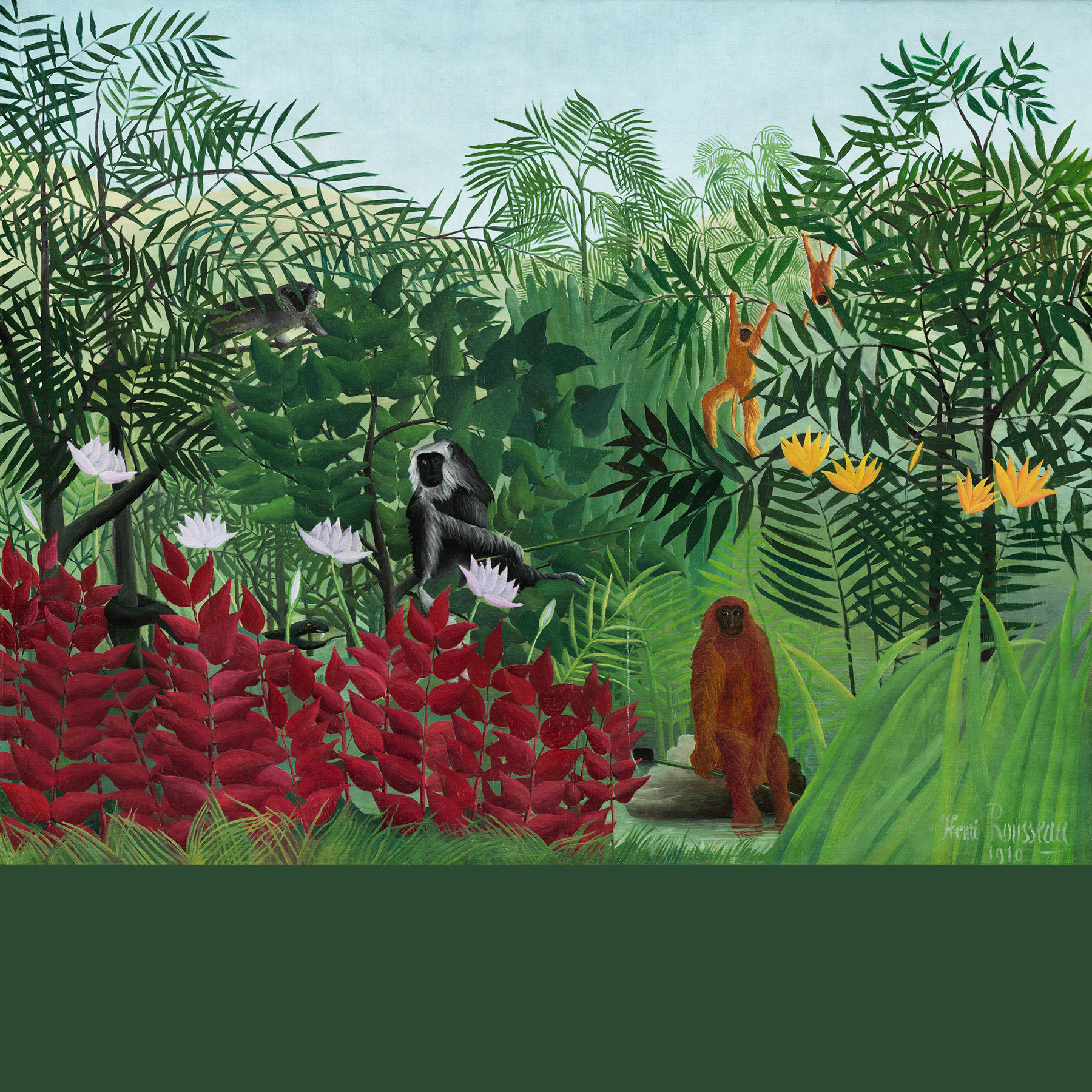 Tropical Forest with Monkeys (1910) by H. Rousseau